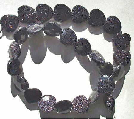 16 inch strand of 13mm Blue Stone Hearts