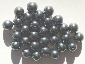 25 10mm Round Gunmetal Glass Beads