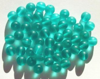 25 8mm Transparent Matte Blue Zircon Round Beads