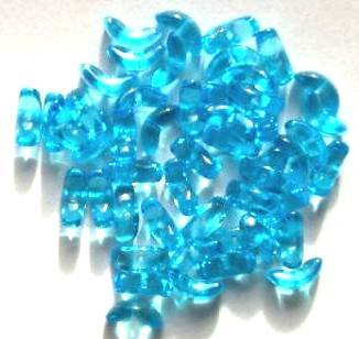 50 10mm Aqua Angel Wing Beads