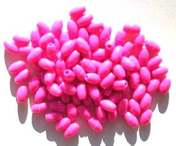 100 9x6mm Acrylic Opaque Dark Pink Ovals