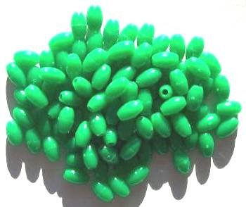 100 9x6mm Acrylic Opaque Green Ovals