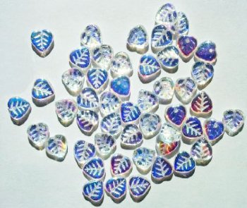 50 9mm Transparent Crystal AB Leaf Beads