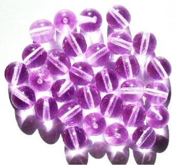 25 10mm Transparent Alexandrite Round Glass Beads