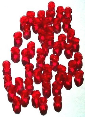 50 6mm Faceted Siam Red Beads
