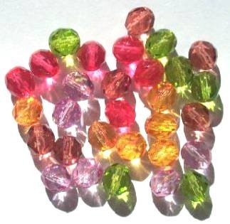 25 8mm Faceted Carnival Mix