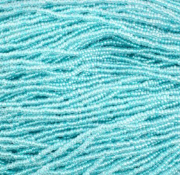 1 Hank of 11/0 Colorlined Turquoise Seed Beads