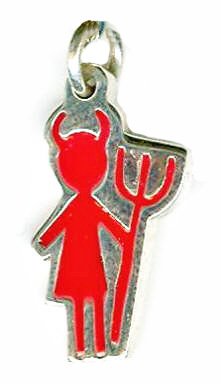 Sterling Silver 19x11mm Devil Girl Pendant