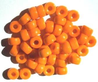 50 6x9mm Opaque Orange Glass Crow Beads