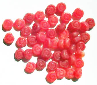 50 8mm Matte Marble Red Disks with Swirl