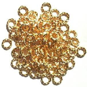100 6mm Twisted Gold Plated Jump Rings