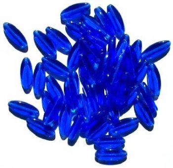 50 16x6mm Transparent Sapphire Narrow Flat Oval Beads