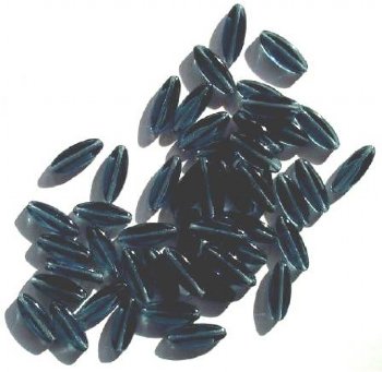 50 16x6mm Transparent Montana Blue Narrow Flat Oval Beads