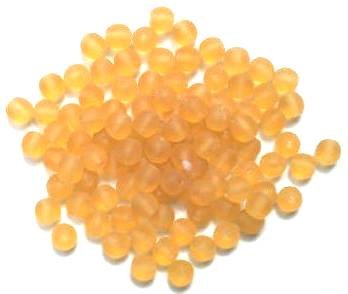 50 6mm Matte Topaz Round Glass Beads