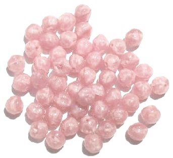 50 8mm Satin Pink Glass Rose Beads