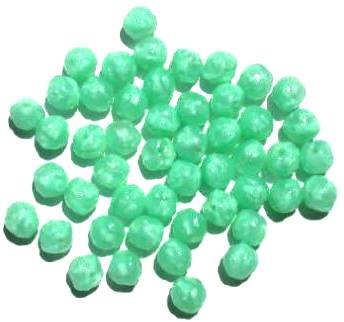 50 8mm Satin Green Glass Rose Beads