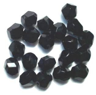 20 10mm Faceted Black Nugget Firepolish Beads