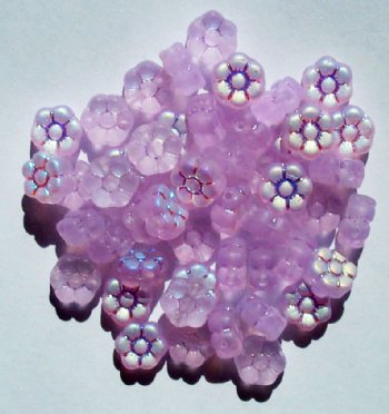 50 8mm Transparent Matte Alexandrite AB Flower Beads