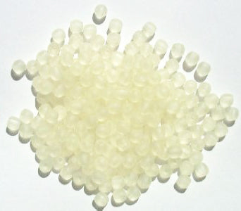 100 4mm Transparent Matte Jonquil Round Glass Beads