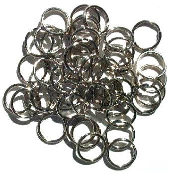 50 15mm Nickel Plated Split Rings
