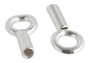 SS2403 Set of 2, 8mm Crimp End with 1.2mm Loop
