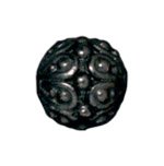 1 7mm TierraCast Round Black Casbah Bead