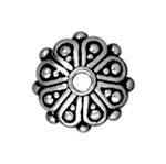 1 6x8.5mm TierraCast Antique Silver Oasis Rondelle Bead