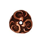 1 8mm TierraCast Antique Copper Lily Bead Cap