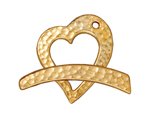 1 21mm TierraCast Hammered Gold Heart Toggle