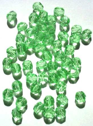50 6mm Faceted Peridot Green Firepolish Beads