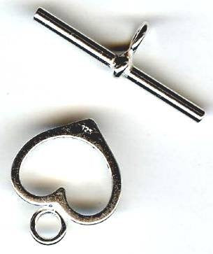 SS3104 1 14mm Sterling Silver Heart Toggle