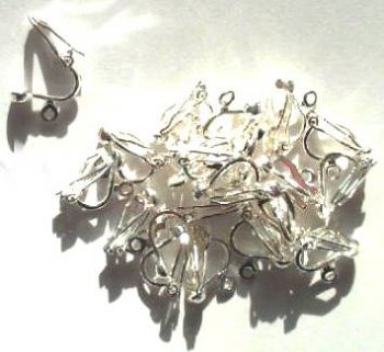 10 Pair of 13x8mm Silver Plated Clip-on Earrings with Loop