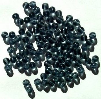 50 6mm Transparent Montana Blue Round Glass Beads