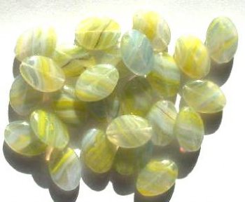 25 16x11mm Flat Oval Marble Blue Green Yellow