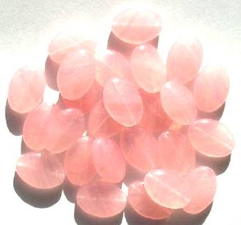 25 16x11mm Flat Oval Marble Crystal Pink