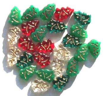 25 17mm Glass Christmas Tree Mix Pack