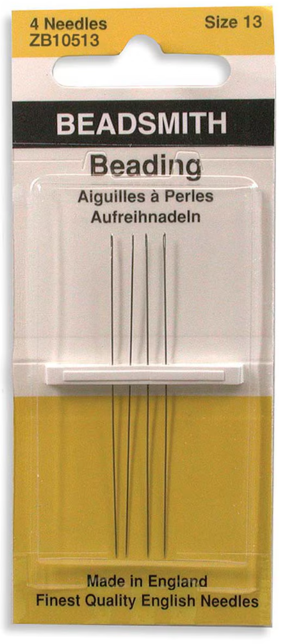 Pack of 4, #13 English Beading Needles