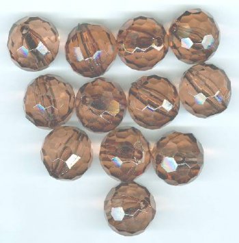 12 20mm Acrylic Faceted Smoke Topaz