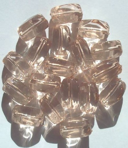 12 26x20mm Acrylic Champagne Smooth Faceted Nuggets