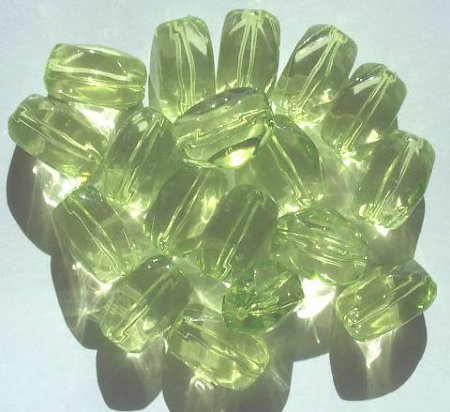 12 26x20mm Acrylic Lime Smooth Faceted Nuggets