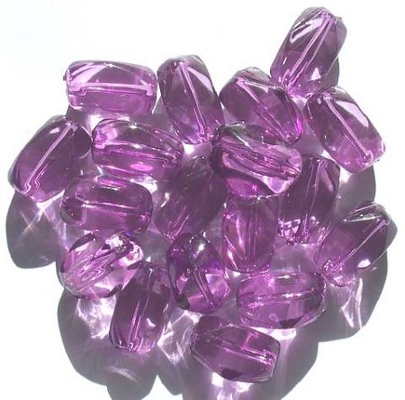 12 26x20mm Acrylic Violet Smooth Faceted Nuggets