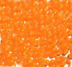200 5mm Round Acrylic Transparent Bright Orange Beads