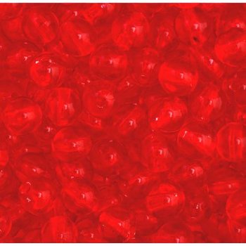 200 5mm Acrylic Transparent Red Round Beads