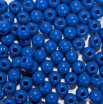 100 6mm Acrylic Opaque Royal Blue Beads