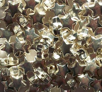 50 7mm Silver Acrylic Star Beads