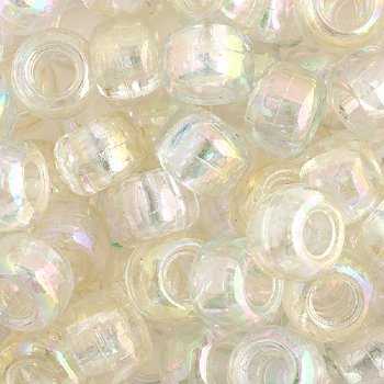 100 6x9mm Transparent Crystal Iris Acrylic Crow Beads