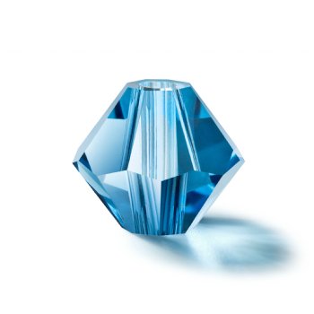 50 3mm Preciosa Malibu Blue Rondell / Bicone Beads