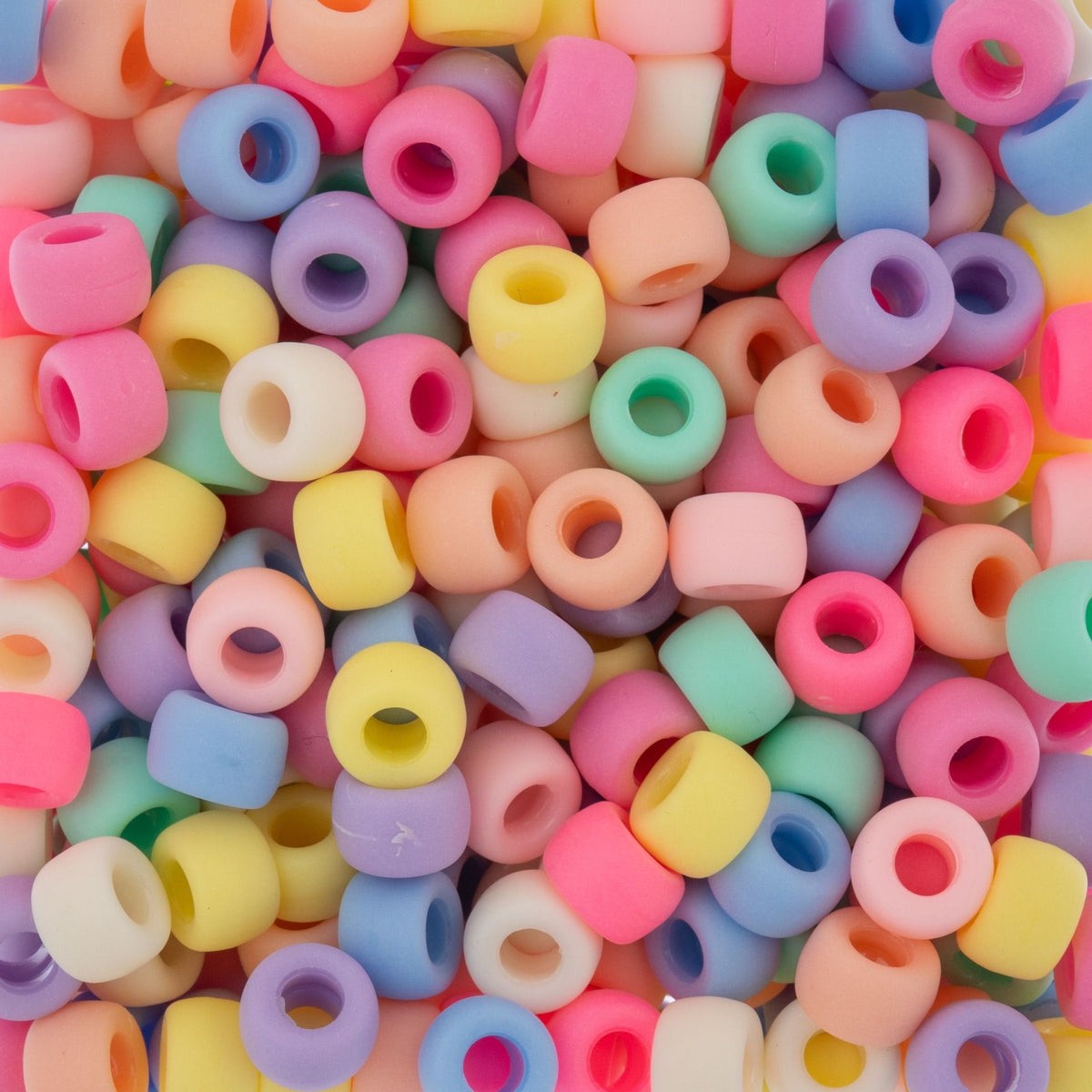 100 6x9mm Matte Pastel Mix Acrylic Crow Beads
