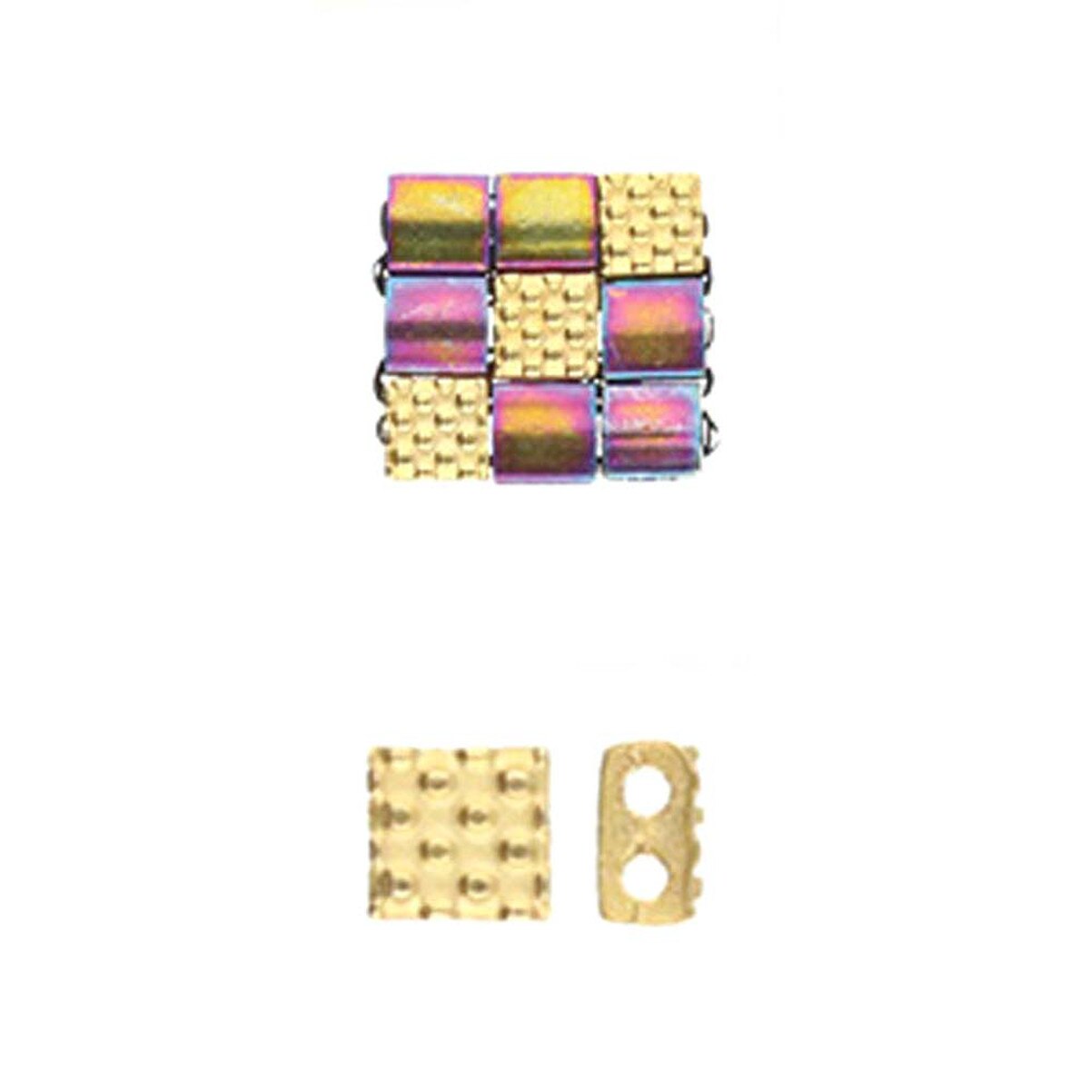 Pack of 4, 5x5mm Cymbal Parasporos 24kt Gold Tila Bead Substitute