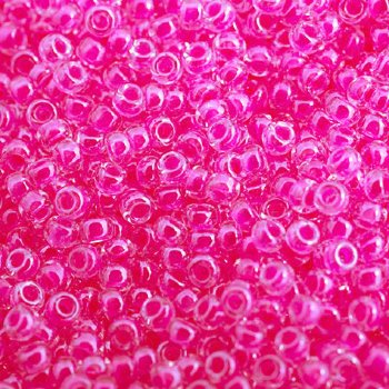 SB11-4301 22g of Colorlined Luminous Neon Hot Pink 11/0 Miyuki Seed Beads